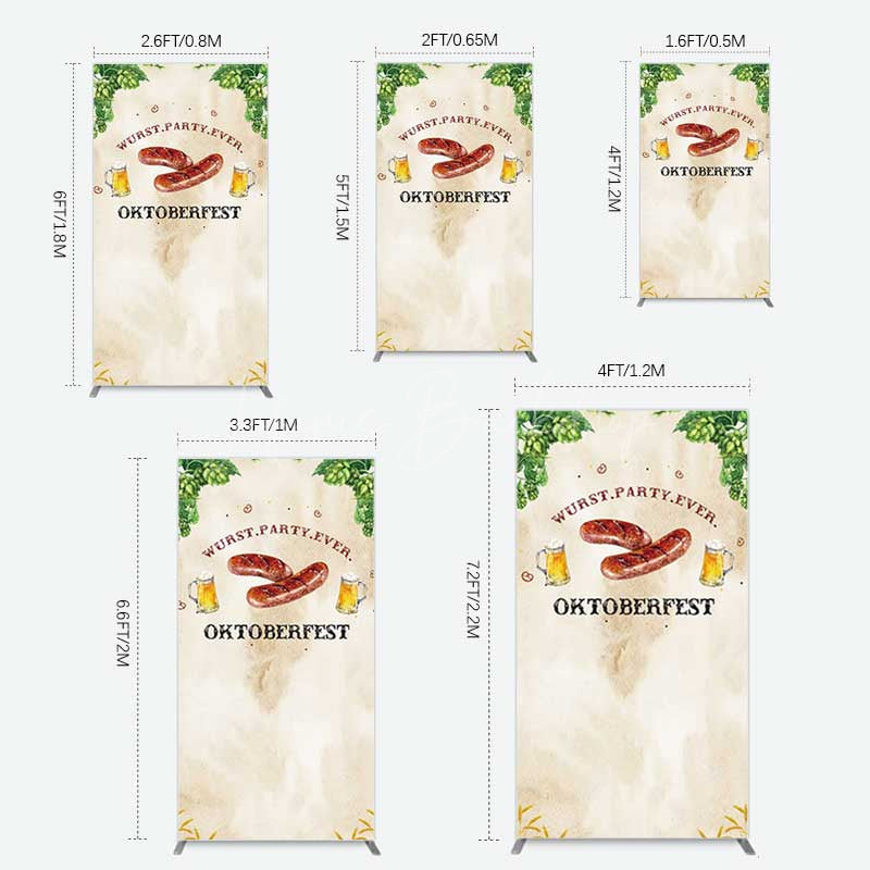 Lofaris Wurst Party Ever Sausage Oktoberfest Rectangle Backdrop