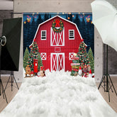 Lofaris Xmas Cowboy House Winter Nights Holiday Backdrop