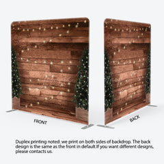 Lofaris Xmas Tree Lights Warm Wooden Pillow Cover Backdrop