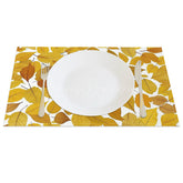 Lofaris Yellow Autumn Leaves Patterns Set of 4 Placemats