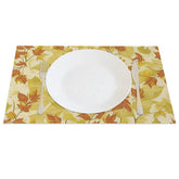 Lofaris Yellow Autumn Maple Leaves Art Set of 4 Placemats