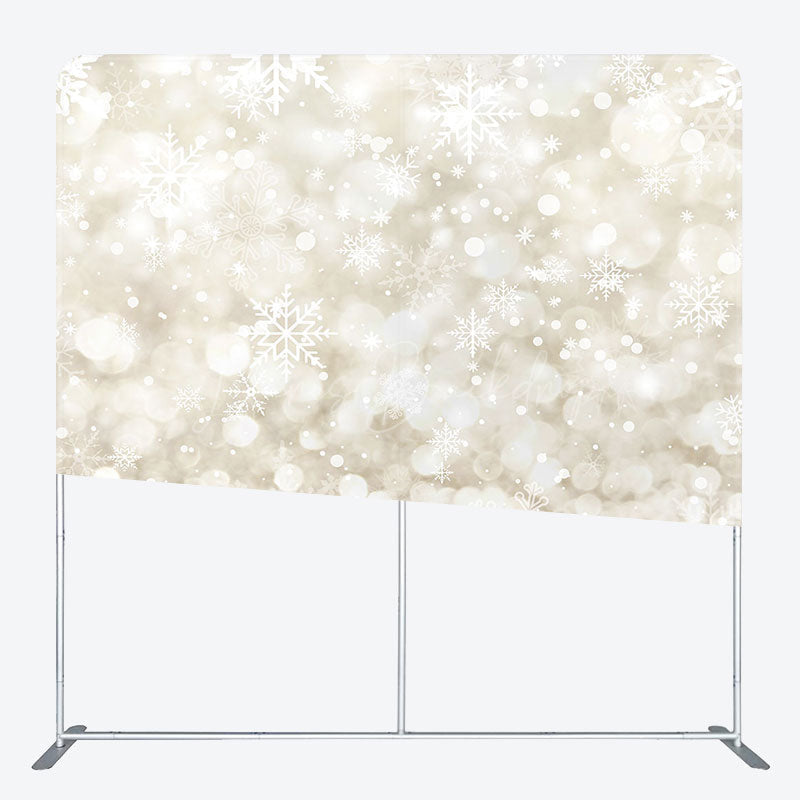 Lofaris Yellow Bokeh Snowflake Christmas Pillow Case Backdrop