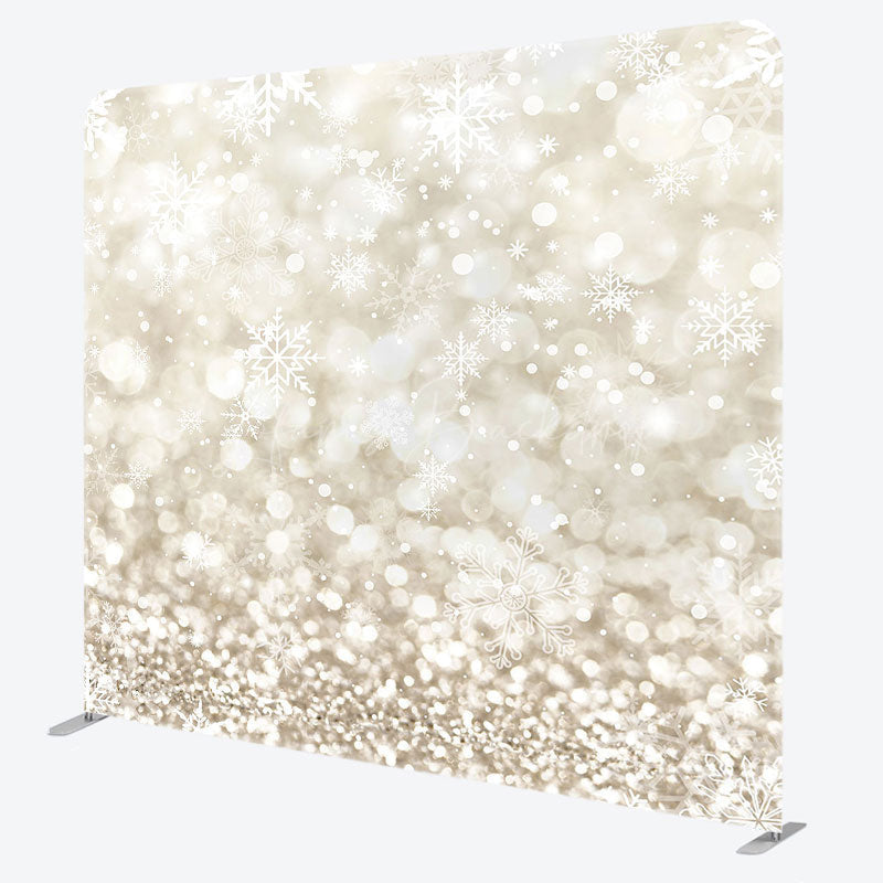 Lofaris Yellow Bokeh Snowflake Christmas Pillow Case Backdrop
