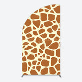 Lofaris Yellow Brown Leopard Print Happy Birthday Half Moon Arch Backdrop