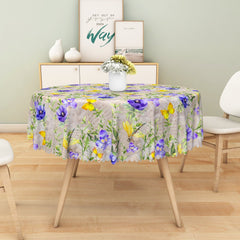 Lofaris Yellow Flowers Plants Butterfly Accent Tablecloth