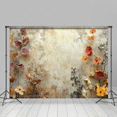 Lofaris Yellow Grey Retro Wall Dried Flower Photo Backdrop
