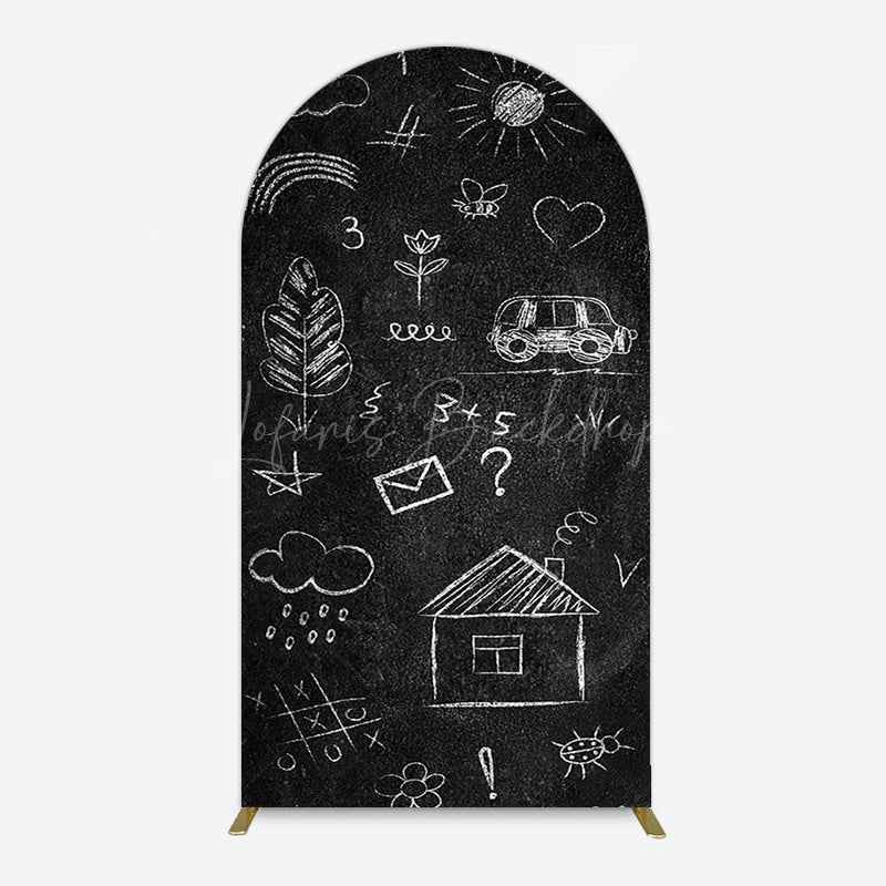 Lofaris Yellow Ruler Blackboard Back To School Arch Backdrop