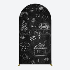 Lofaris Yellow Ruler Blackboard Back To School Arch Backdrop