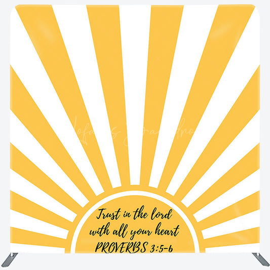 Lofaris Yellow Sun Rays Bible Verses Pillow Cover Backdrop
