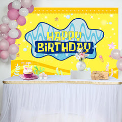 Lofaris Yellow Undersea Plant Bubbles Happy Birthday Backdrop