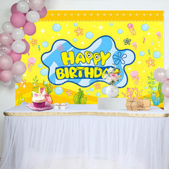 Lofaris Yellow Undersea Sponge Bubbles Birthday Backdrop