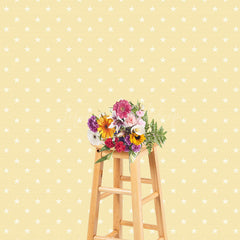 Lofaris Yellow White Stars Birthday Cake Smash Backdrops