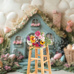 Lofaris Yellowish Wall Green House Spring Easter Backdrop