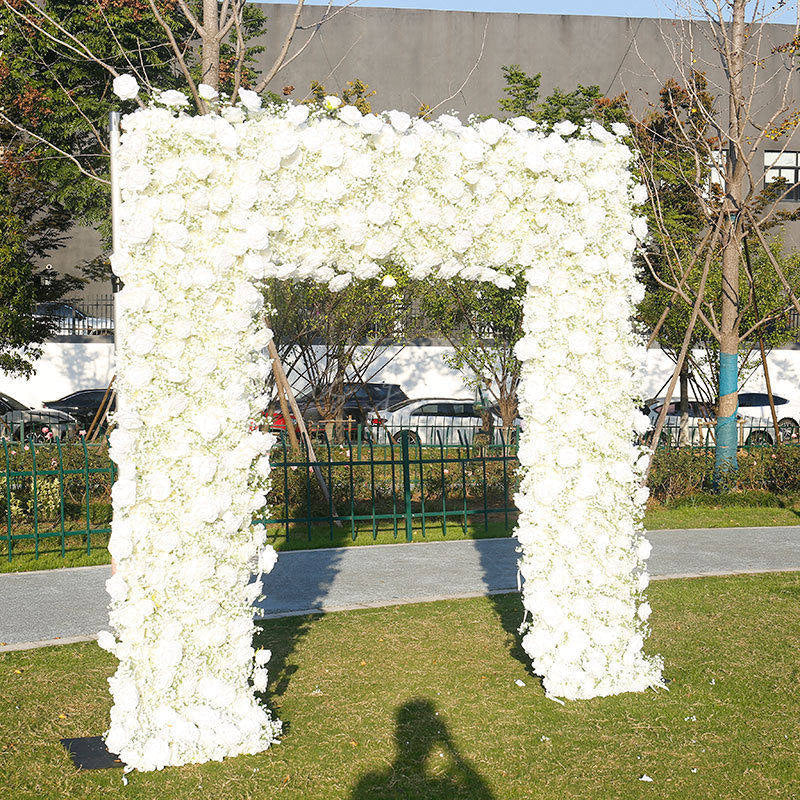 Lofaris Yellowish White Artificial Flower Wall For Wedding