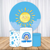 Lofaris You Are My Sunshine First Birthday Round Backdrop Kit Cute Watercolor Sun Baby Shower Photo Booth Decor