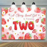 Lofaris You Are Two Sweet Strawberry Girl Birthday Backdrop