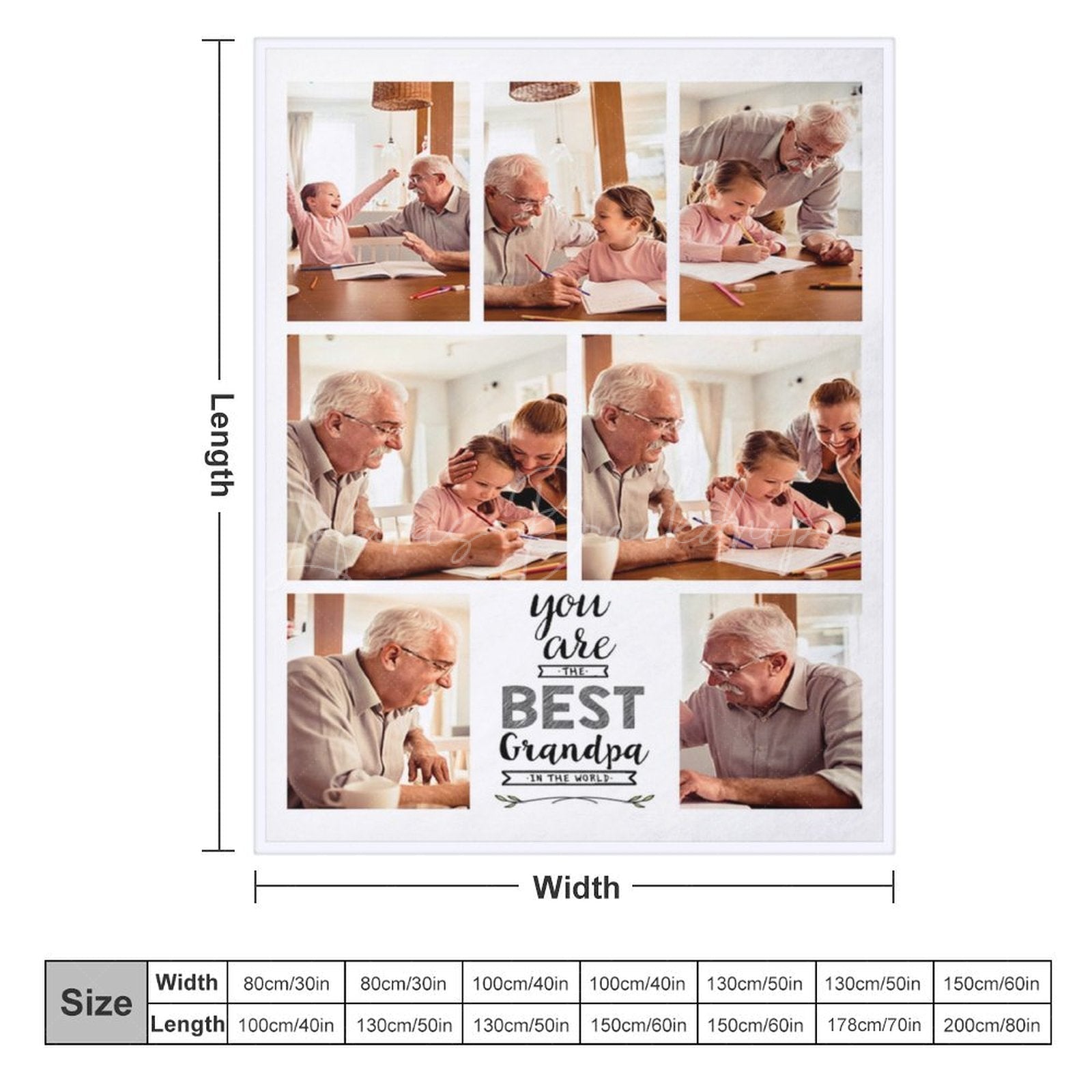 Lofaris You Best Grandpa In The World Custom Photo Blanket