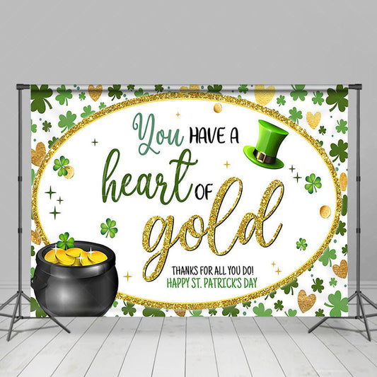 Lofaris You Have A Heart Of Gold Clover Thank Backdrop