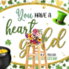 Lofaris You Have A Heart Of Gold Clover Thank Backdrop