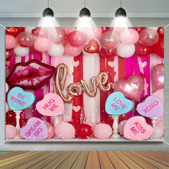 Lofaris Love Be Mine Dream Big Hugme Balloon Lips Backdrop