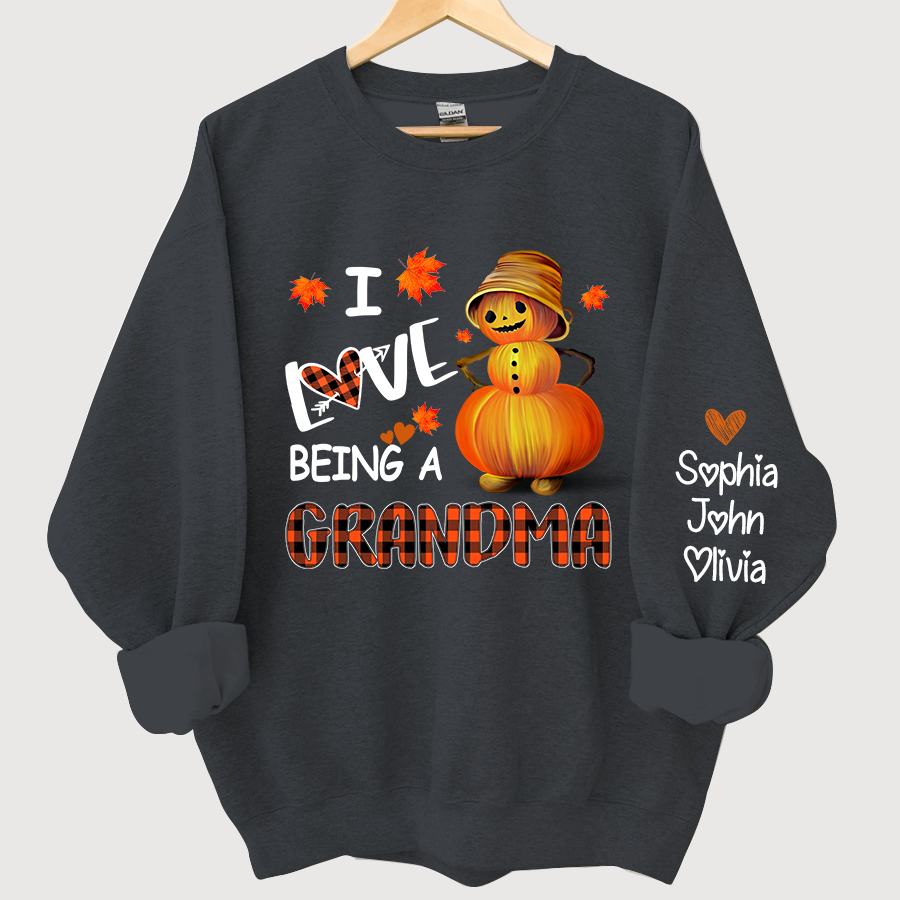 Lofaris I love being Grandma With Grandkids Autumn Sweatshirt