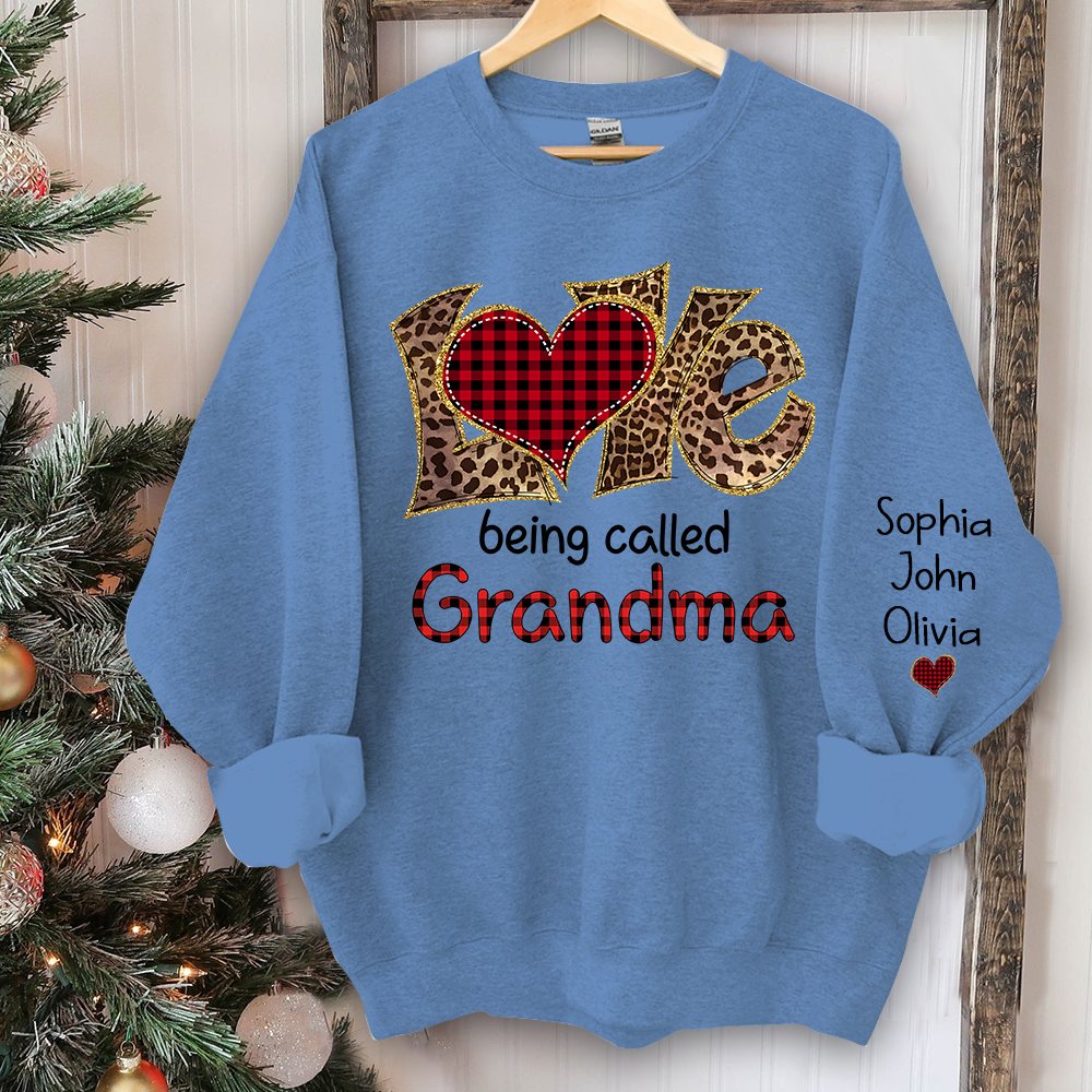 Lofaris Love Being Called Grandma Leopard Custom Sweatshirt
