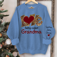 Lofaris Love Being Called Grandma Leopard Custom Sweatshirt