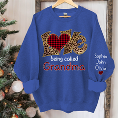Lofaris Love Being Called Grandma Leopard Custom Sweatshirt