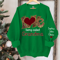 Lofaris Love Being Called Grandma Leopard Custom Sweatshirt