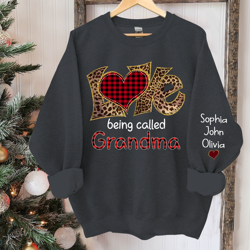 Lofaris Love Being Called Grandma Leopard Custom Sweatshirt