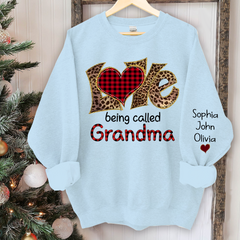 Lofaris Love Being Called Grandma Leopard Custom Sweatshirt