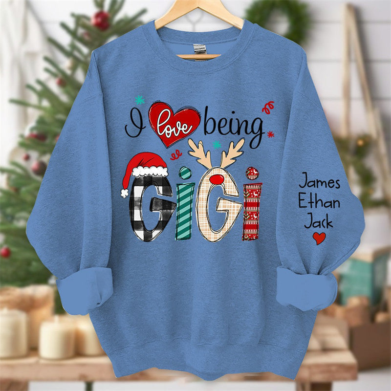 Lofaris Love Being Elk Mom Kids Custom Christmas Sweatshirt