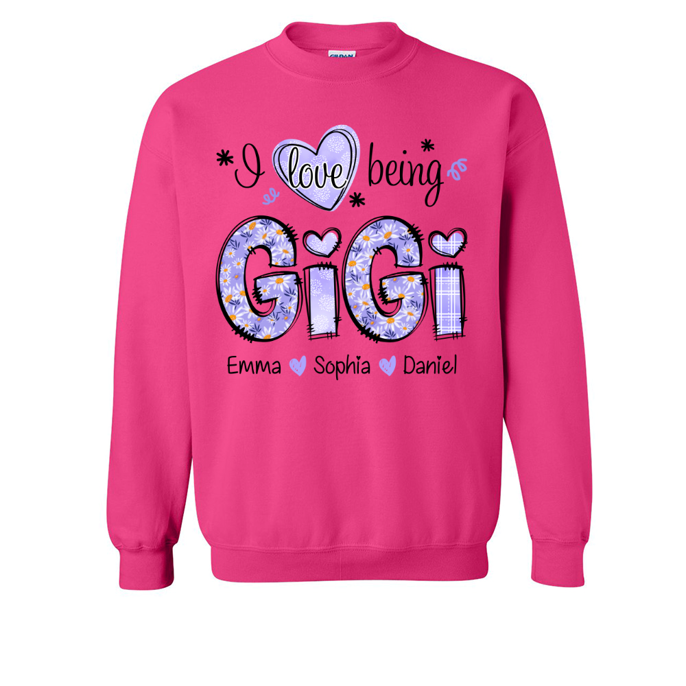 Lofaris Love Being Gigi Daisy Mother Birthday Gift Sweatshirt