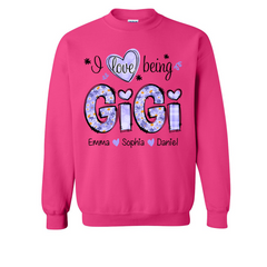 Lofaris Love Being Gigi Daisy Mother Birthday Gift Sweatshirt