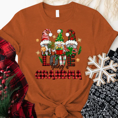 Lofaris Love Being Grandma Gnome Custom Christmas T-Shirt