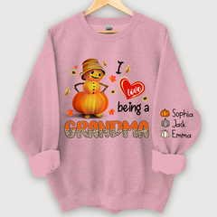 Lofaris I Love Being A Grandma Leopard Shirt Pumpkin Fall Personalized Autumn Sweatshirt