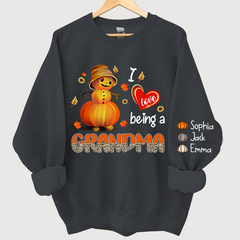 Lofaris I Love Being A Grandma Leopard Shirt Pumpkin Fall Personalized Autumn Sweatshirt