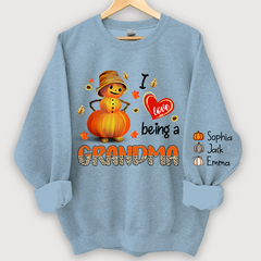 Lofaris I Love Being A Grandma Leopard Shirt Pumpkin Fall Personalized Autumn Sweatshirt