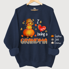 Lofaris I Love Being A Grandma Leopard Shirt Pumpkin Fall Personalized Autumn Sweatshirt