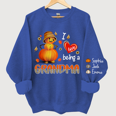 Lofaris I Love Being A Grandma Leopard Shirt Pumpkin Fall Personalized Autumn Sweatshirt
