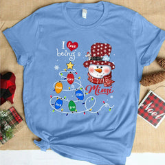 Lofaris Love Being Snowman Grandma Custom Christmas T-Shirt