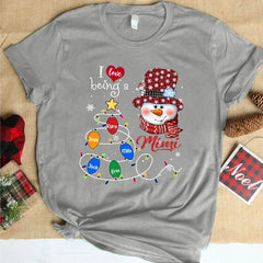 Lofaris Love Being Snowman Grandma Custom Christmas T-Shirt