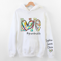 Lofaris Love Grandma Heart Life Color Clipart Custom Hoodie