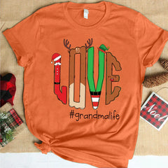 Lofaris Love Grandma Life Antler Christmas Gift T-Shirt