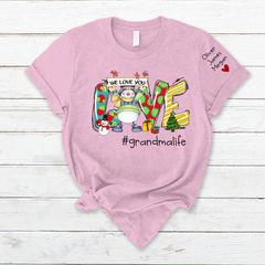 Lofaris Love Grandma Life Christmas Snowman Custom T-Shirt