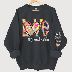 Lofaris Love Grandma Life Color Clipart Custom Sweatshirt