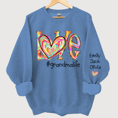 Lofaris Love Grandma Life Color Clipart Custom Sweatshirt