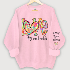 Lofaris Love Grandma Life Color Clipart Custom Sweatshirt