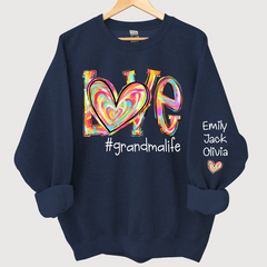 Lofaris Love Grandma Life Color Clipart Custom Sweatshirt