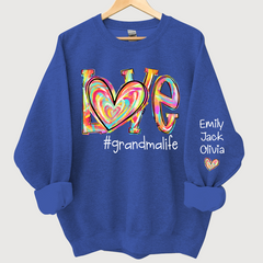 Lofaris Love Grandma Life Color Clipart Custom Sweatshirt